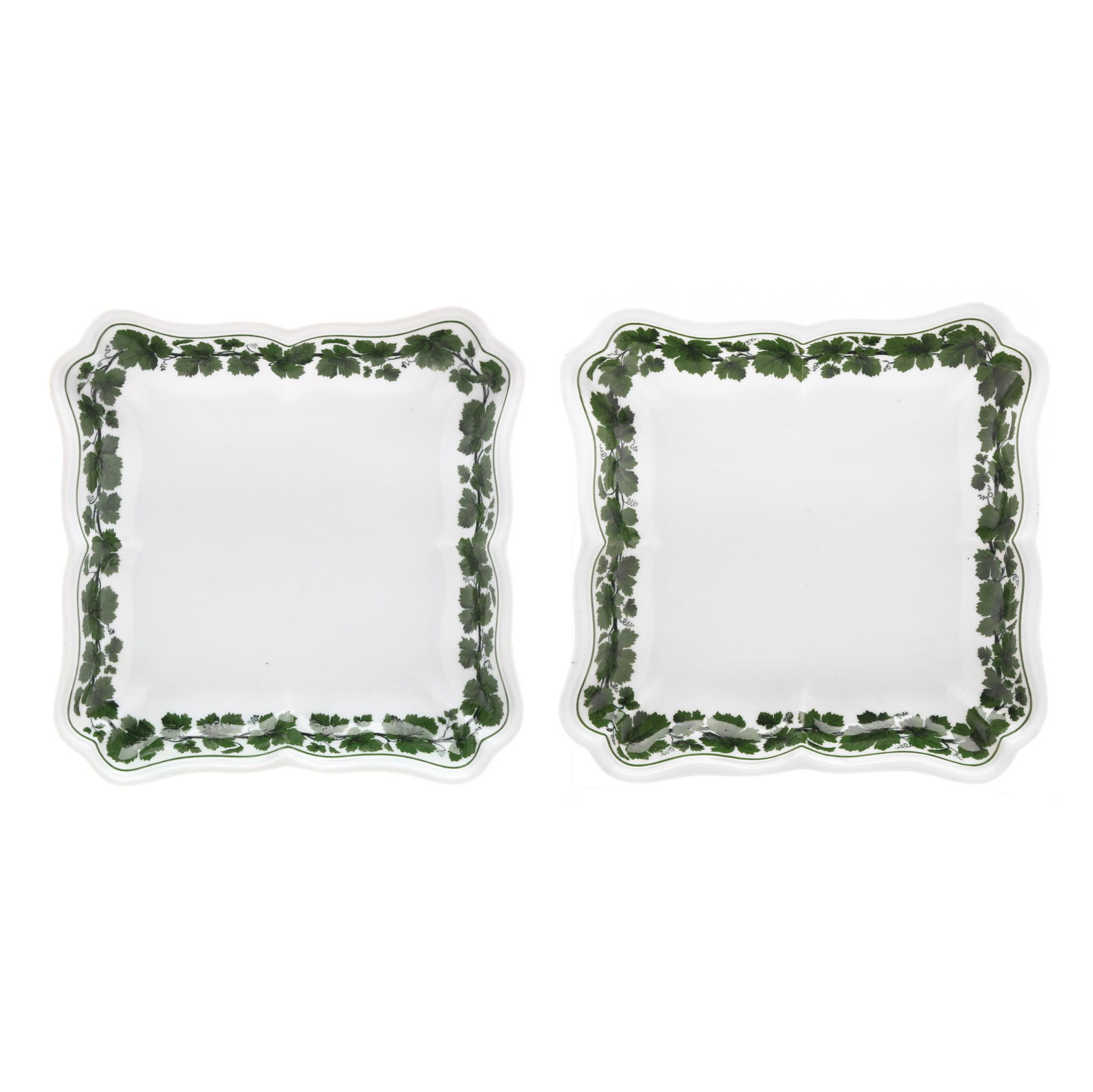 TWO MEISSEN  FULL GREEN VINE 
