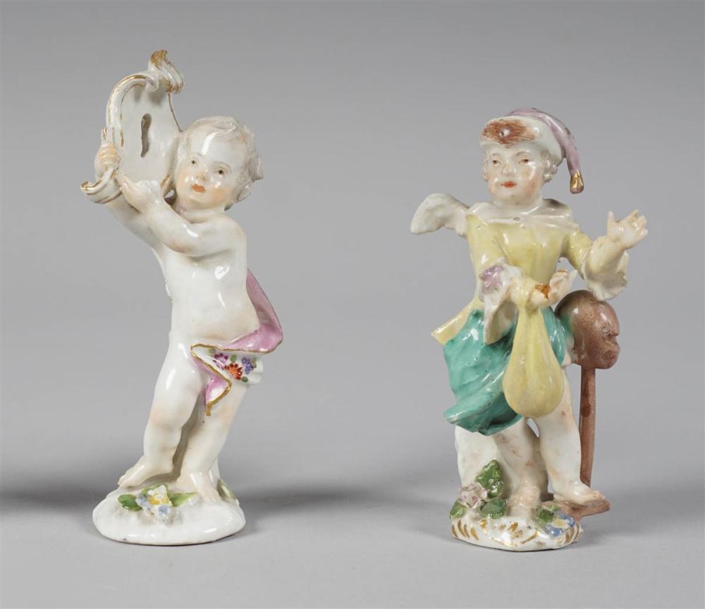 TWO MEISSEN MINIATURE FIGURES OF
