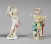 TWO MEISSEN MINIATURE FIGURES