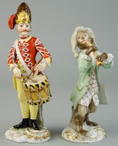 TWO MEISSEN MUSICIAN FIGURESTW