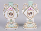 TWO MEISSEN PALE-GREEN GROUND
