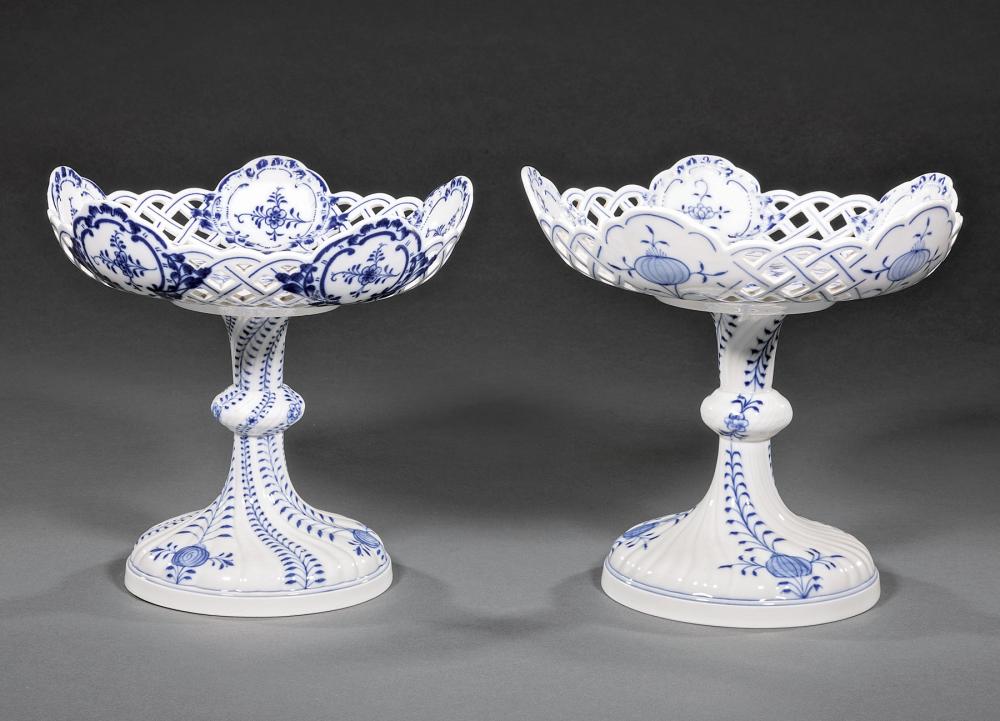 TWO MEISSEN PORCELAIN "BLUE