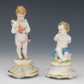 TWO MEISSEN PORCELAIN CABINET