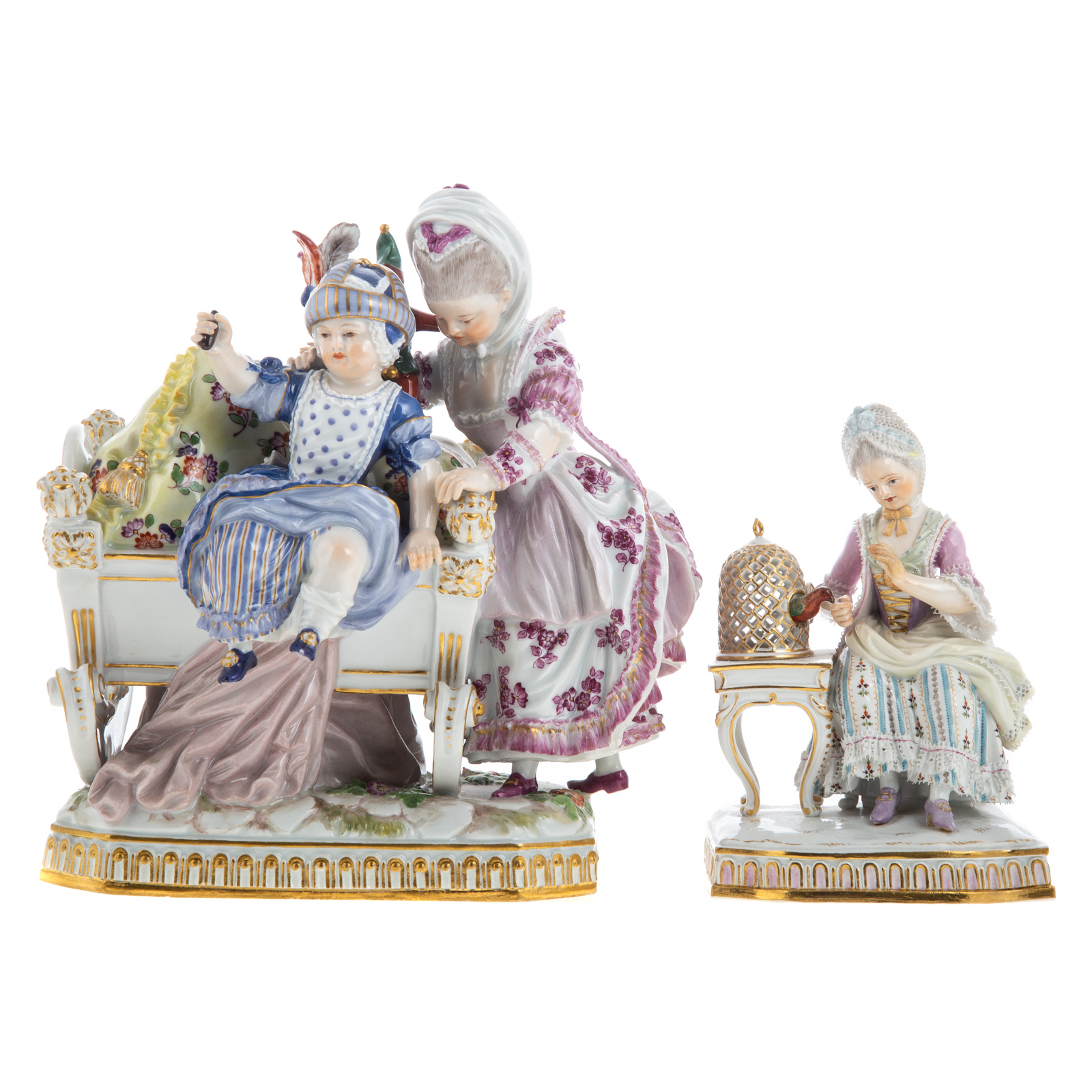 TWO MEISSEN PORCELAIN FIGURAL