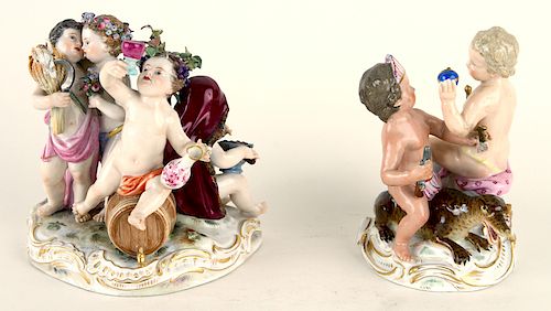 TWO MEISSEN PORCELAIN FIGURAL