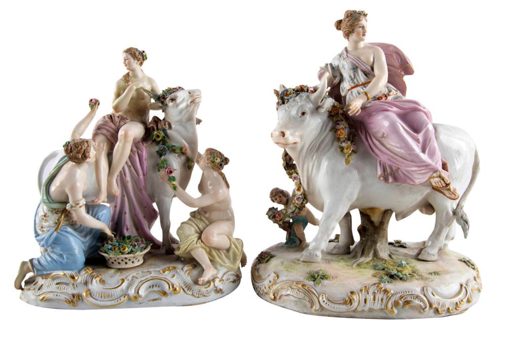 TWO MEISSEN PORCELAIN FIGURAL