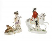 TWO MEISSEN PORCELAIN FIGURAL
