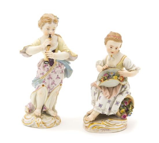 * Two Meissen Porcelain Figures