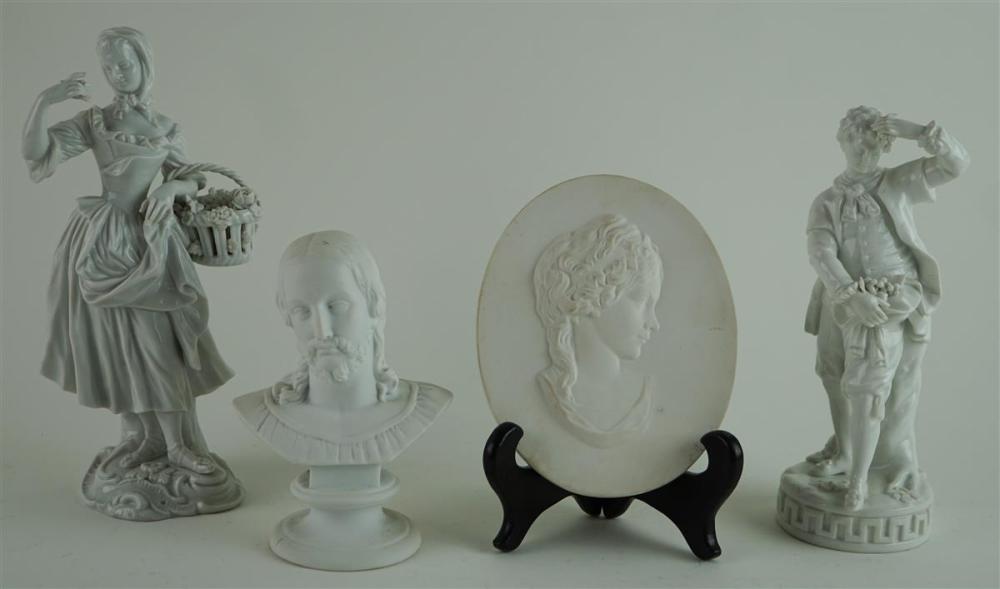 TWO MEISSEN PORCELAIN FIGURES AND A