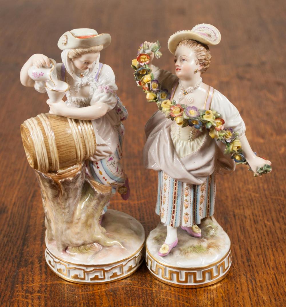 TWO MEISSEN PORCELAIN FIGURINES,