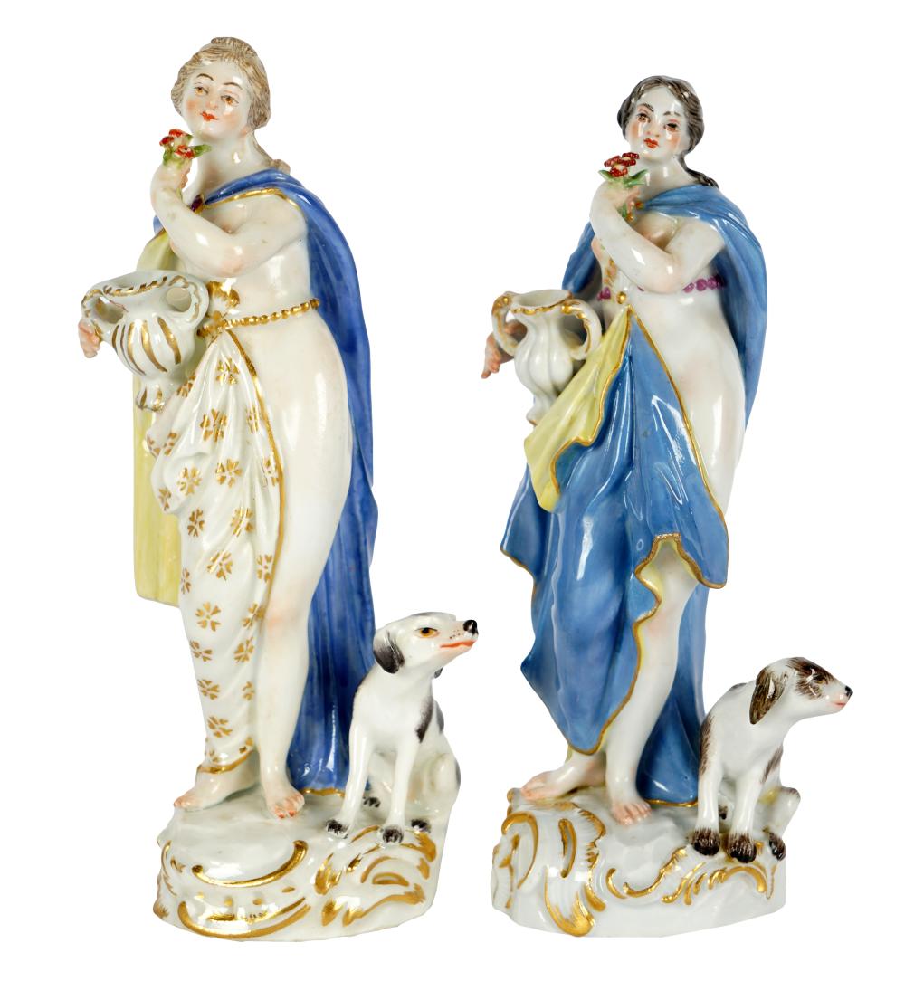 TWO MEISSEN PORCELAIN