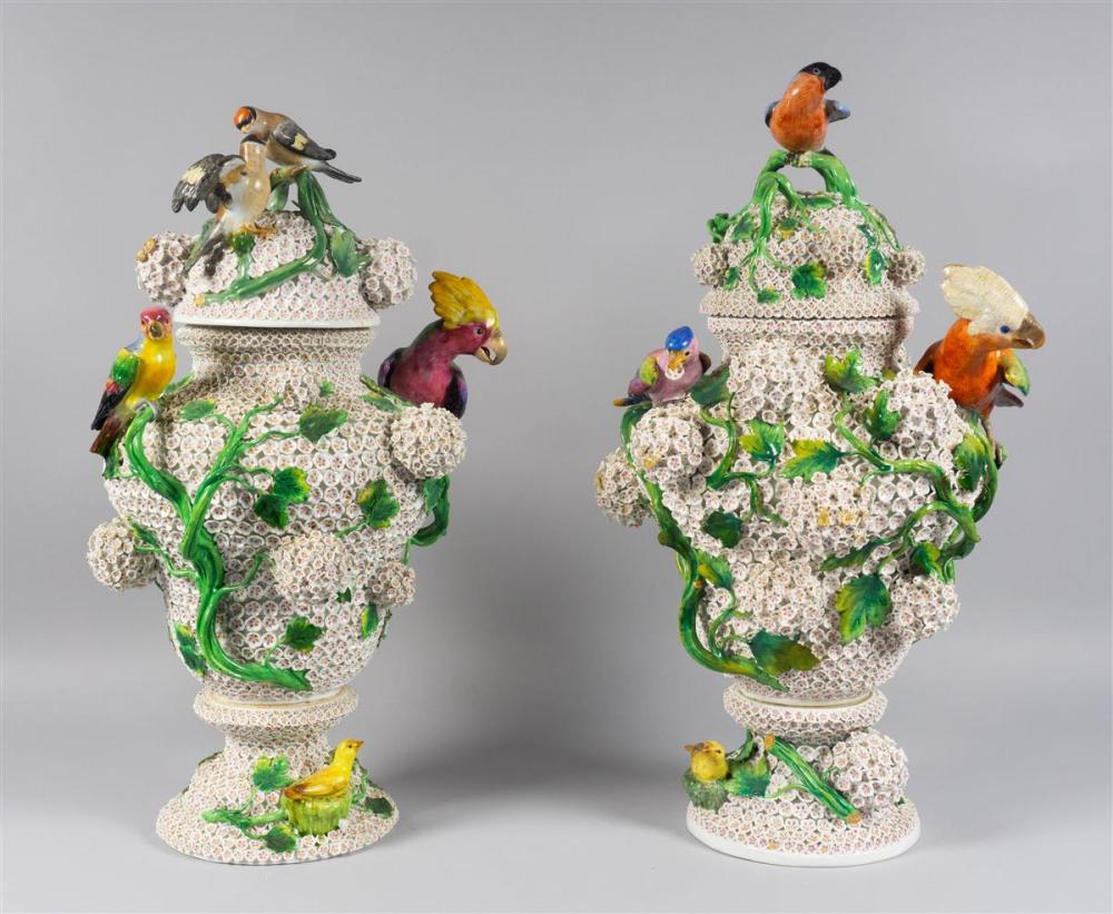TWO MEISSEN PORCELAIN LARGE