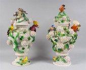 TWO MEISSEN PORCELAIN LARGE SC