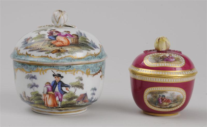 TWO MEISSEN PORCELAIN SMALL BOWLS