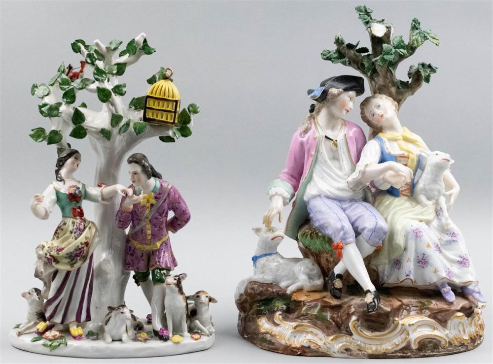 TWO MEISSEN STYLE PORCELAIN