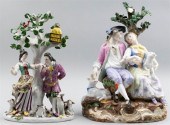 TWO MEISSEN STYLE PORCELAIN FI