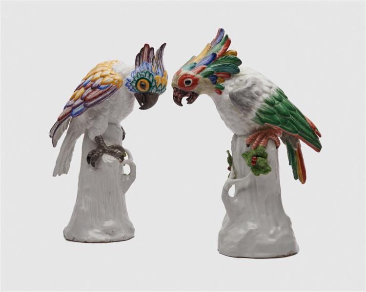 TWO MEISSEN STYLE PORCELAIN FIGURES