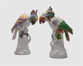 TWO MEISSEN STYLE PORCELAIN FI