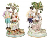 TWO MEISSEN "UNDER THE APPLE T