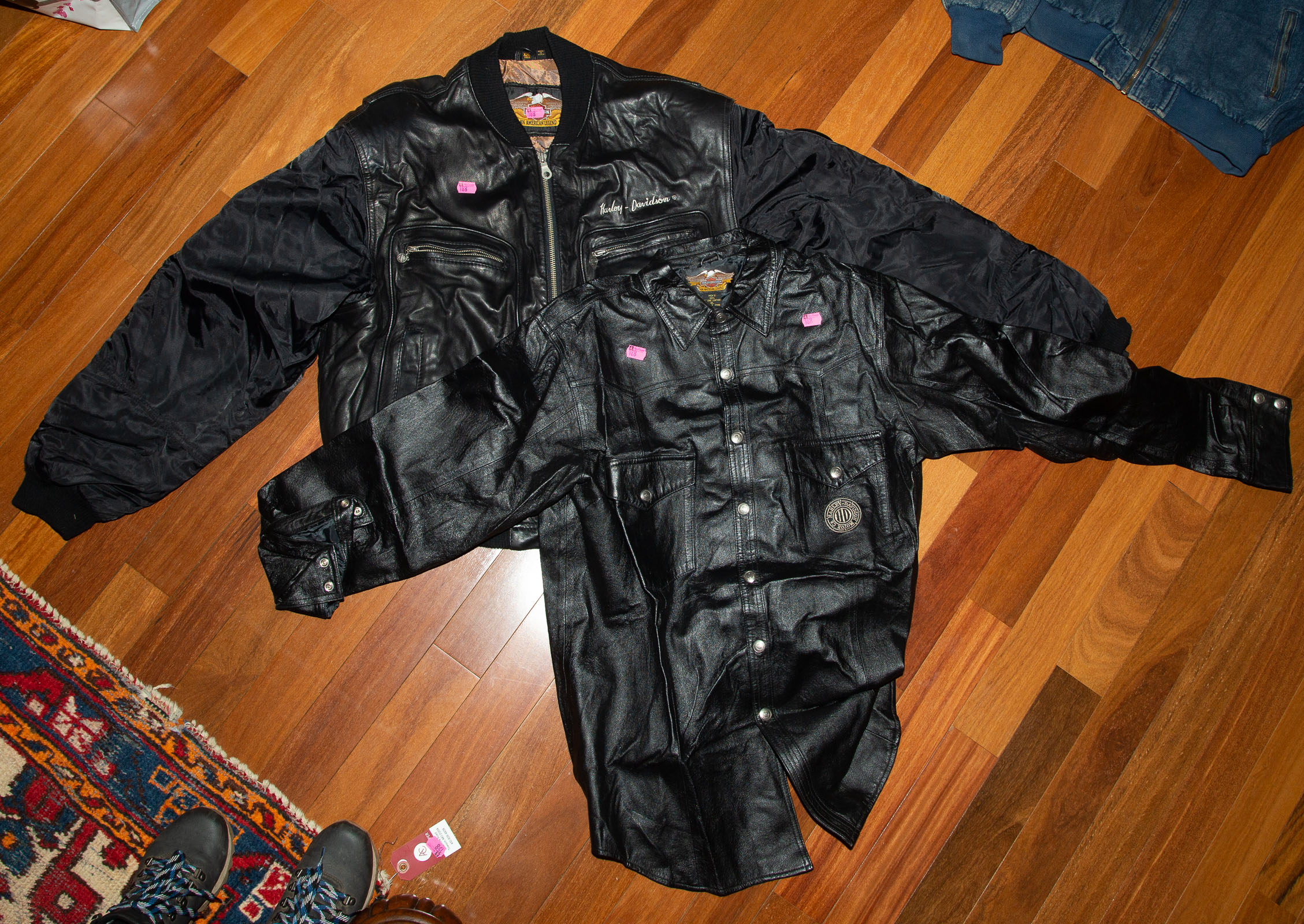 TWO MEN'S HARLEY DAVIDSON LEATHER
