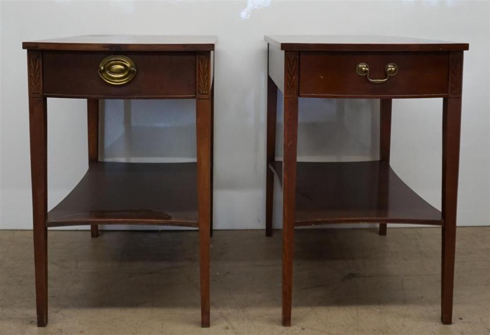 TWO MERSMAN MAHOGANY SIDE TABLES,