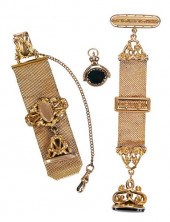 TWO MESH GOLD FILLED WATCH CHA