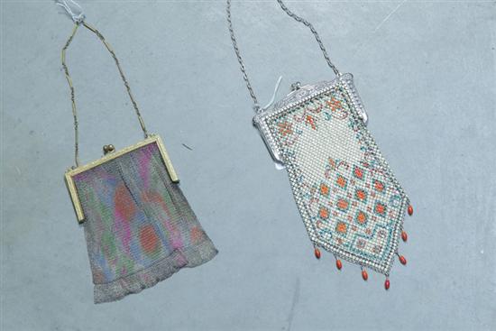 TWO MESH PURSES. Mandalian Art Deco