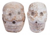 TWO MESOAMERICAN CARVED SHELL
