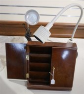 TWO METAL DESK LIGHTS AND MAHO
