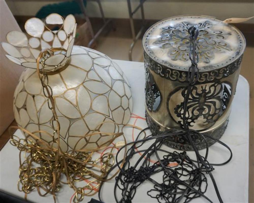 TWO METAL HANGING LIGHT FIXTURESTwo