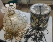 TWO METAL HANGING LIGHT FIXTUR
