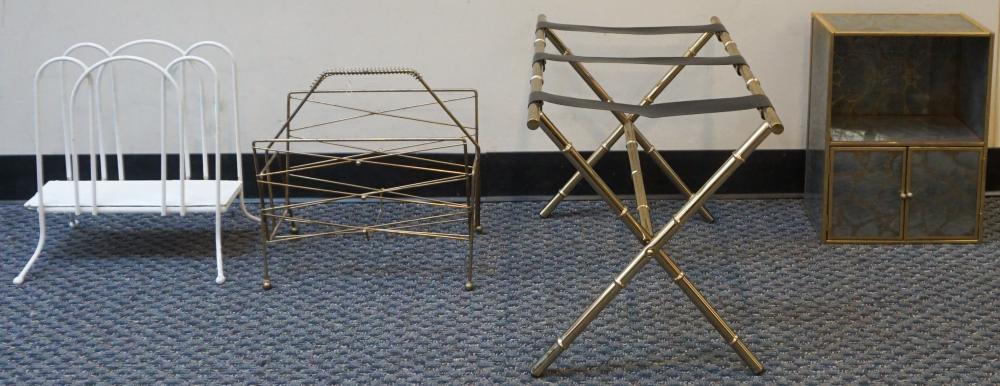 TWO METAL MAGAZINE RACKS, FAUX
