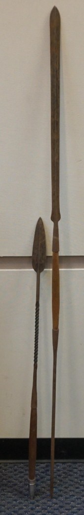 TWO METAL SPEARS (POSSIBLY AFR