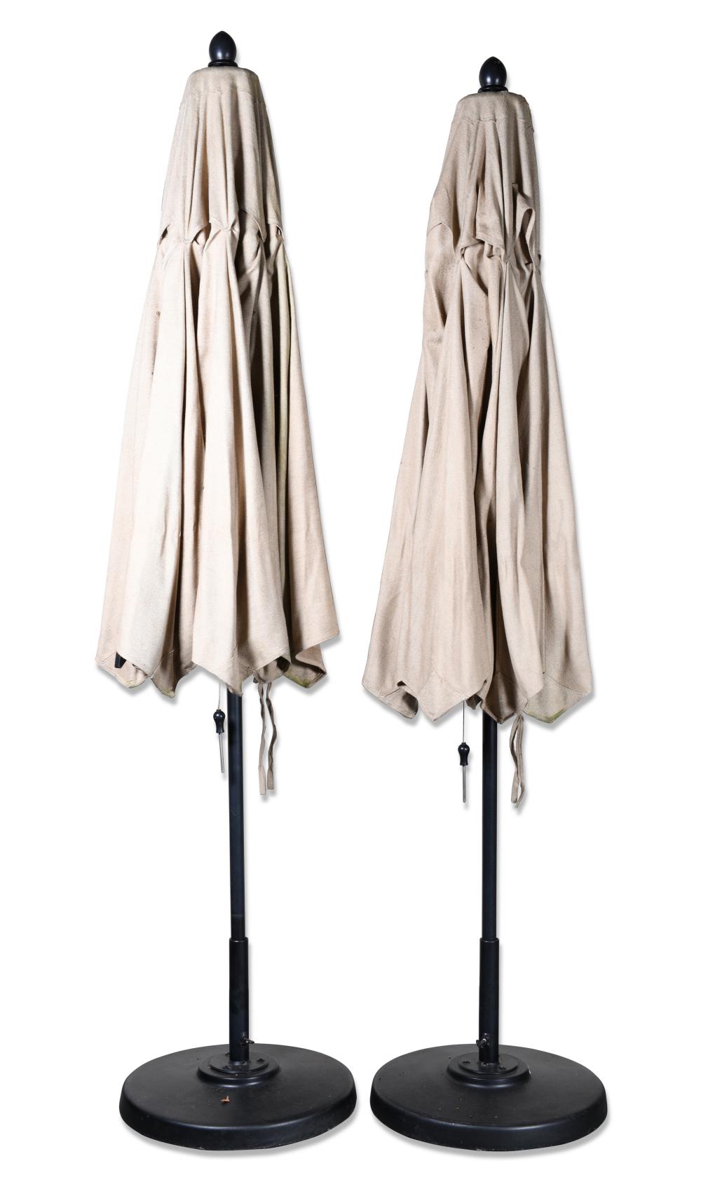 TWO METAL SUNBRELLAS HEIGHT: 104