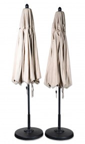 TWO METAL SUNBRELLAS HEIGHT: 1
