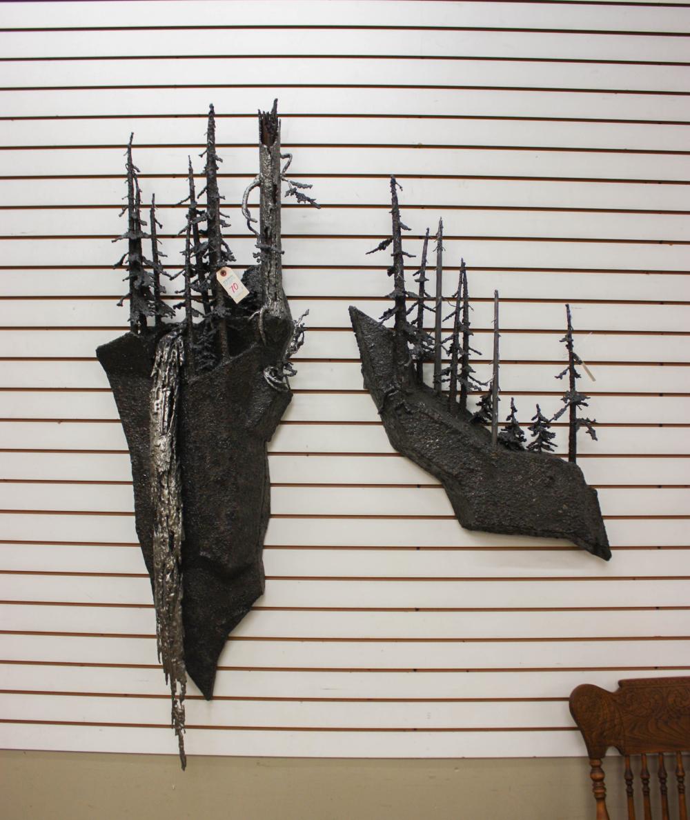 TWO METAL WALL SCULPTURES,