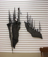 TWO METAL WALL SCULPTURES, ANO