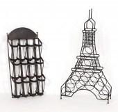 TWO METAL WINE RACKS 20TH CENT