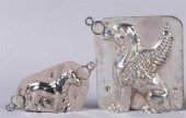 TWO METALLIC ANIMAL-SHAPED CHO