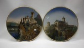 TWO METTLACH ETCHED POTTERY PL