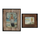 TWO MEXICAN RETABLO PAINTINGS,