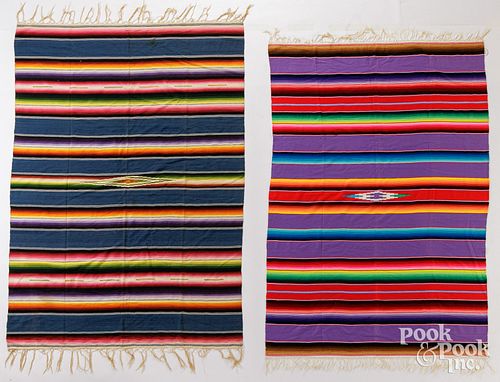 TWO MEXICAN SERAPE WEAVINGSTwo