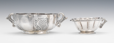 Two Mexican Silver Bowls Marked