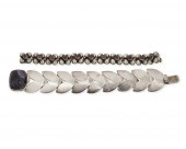 TWO MEXICAN SILVER BRACELETS W
