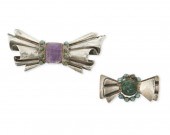 TWO MEXICAN SILVER BROOCHES WI