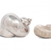 Two Mexican Silver Shell-Form
