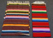 TWO MEXICAN STRIPED WOVEN BLAN