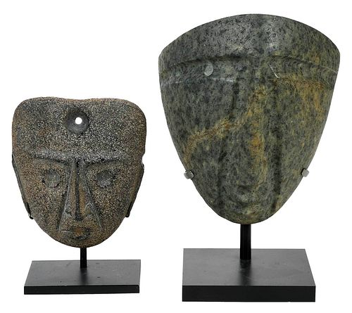 TWO MEZCALA STONE MASKSMexican,