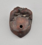 Two Mice on Acorn Wood Netsuke