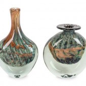 Two Michele Luzoro Glass Vases